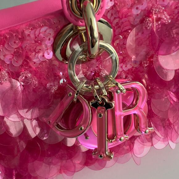 Dior Barbie Pink Sequin D-joy Bag Small Size - Picture 3 of 13